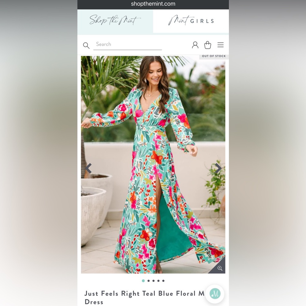 Floral Maxi Dress Long Sleeves size M - Picture 3 of 9